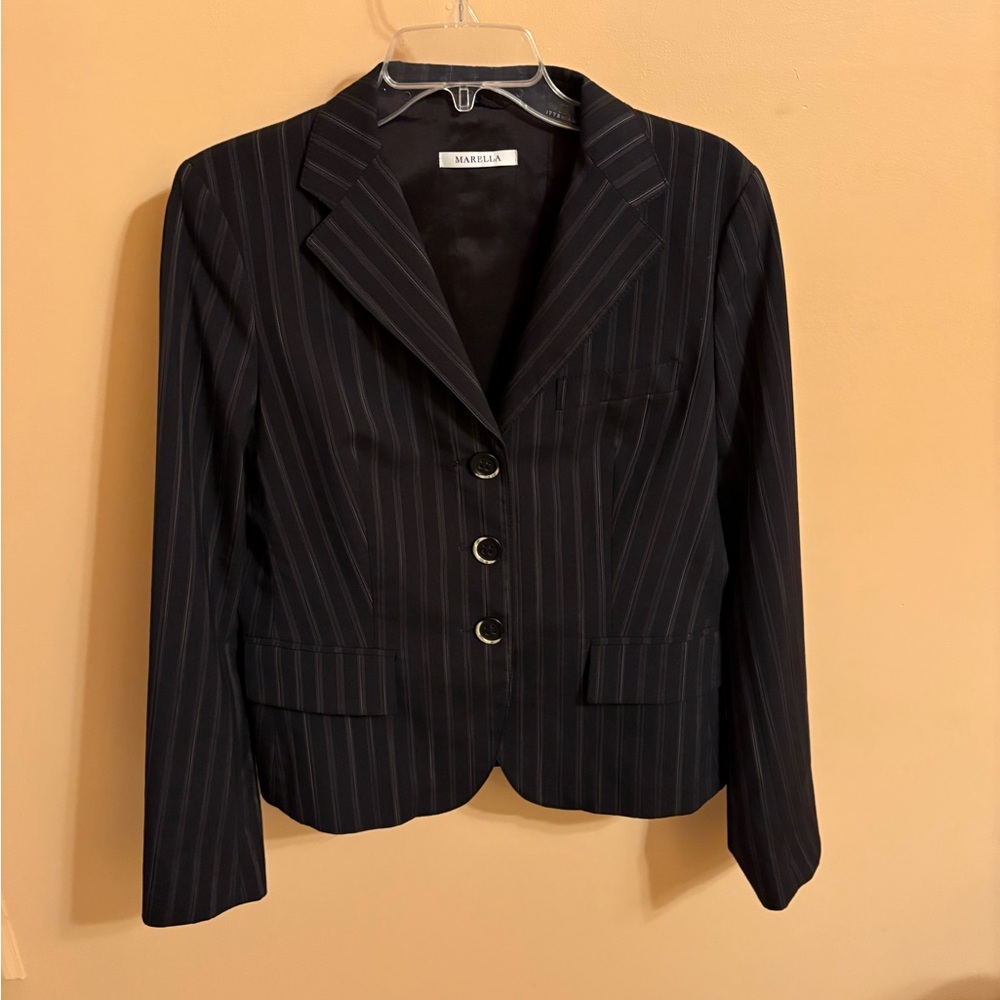 LAST CHANCE | Marella black striped blazer jacket